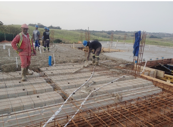 Commercial construction workers